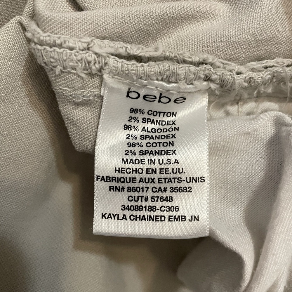 Bebe Jeans Womens 30 Kayla Chained Embroidered Flared Gray - Picture 6 of 12